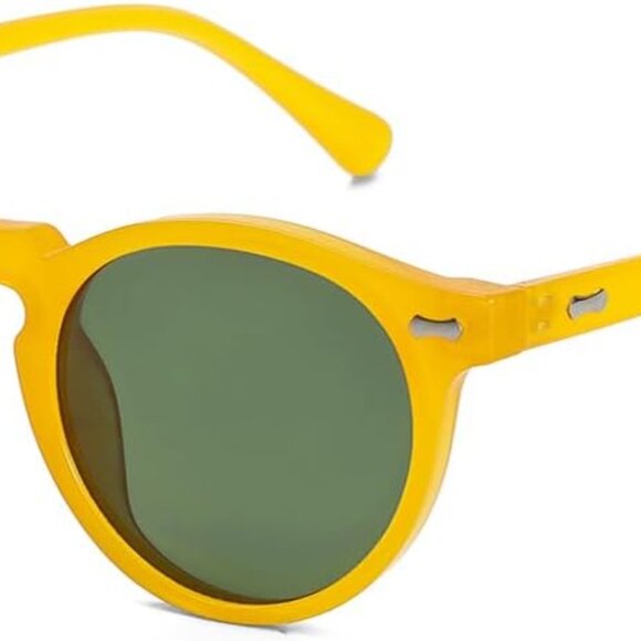 Vintage Polarized Sunglasses for Men Round Sunglasses UV400 Protection Retro Han - Picture 1 of 6